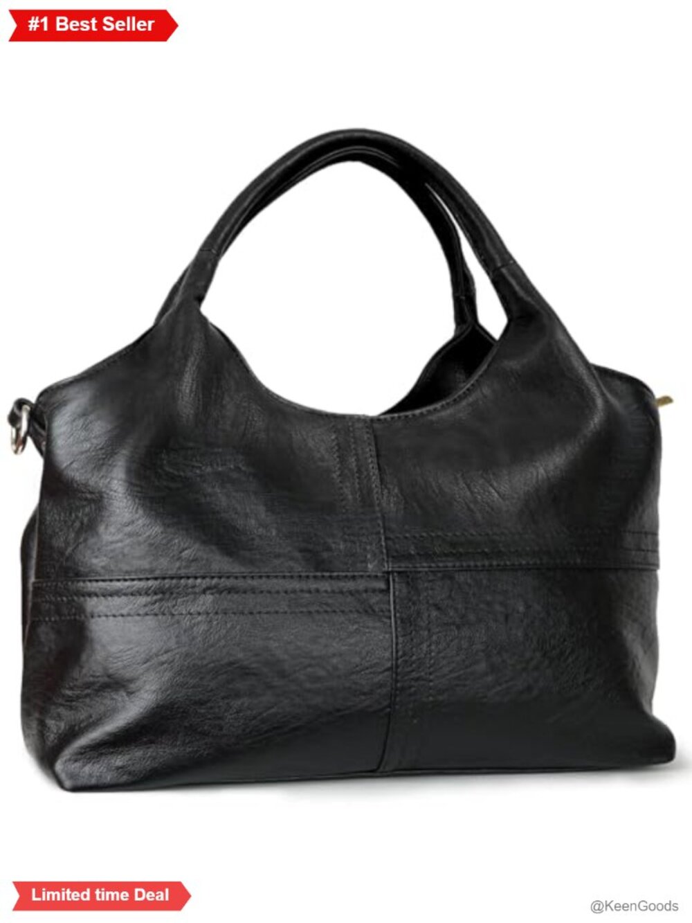 Vegan Leather Satchel Hobo Tote Bag with Detachable Strap